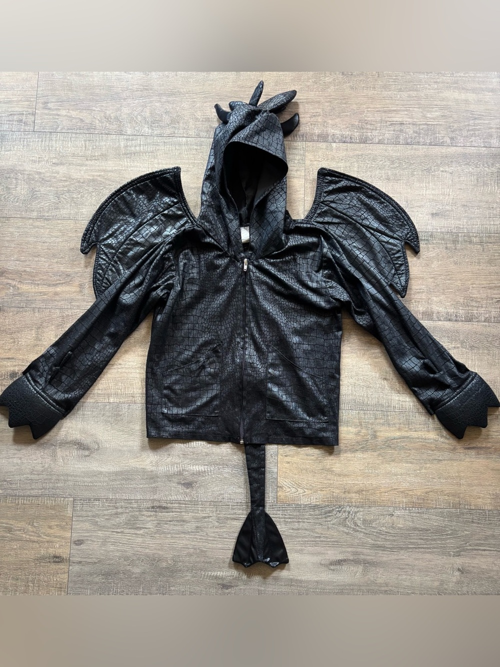 Princess Paradise girls size small 5/6 black dragon costume jacket wings tail